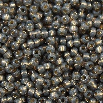 RR-650 Бісер Miyuki Round Rocailles 11/0 (сірий із золотою серединкою), 50 г