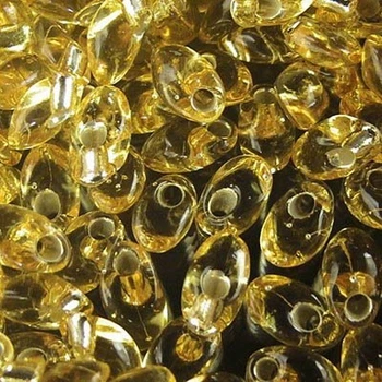 LMA Бісер Miyuki Long Magatama Beads 4х7 мм (прозорий золотистий із срібною серединкою), 50 г