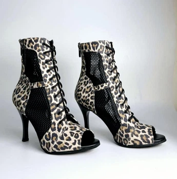 Женские ботильоны Andre с сеткой для танцев High Heels 35 леопардовые
