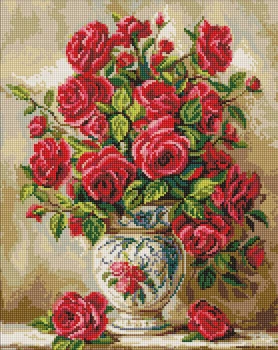 Алмазная мозаика «Багряные розы» 40*50см AMO20545