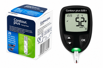 Глюкометр Contour Plus ELITE + тест смужки 25шт