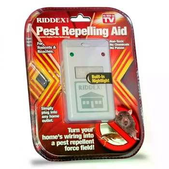 Ультразвуковий відлякувач гризунів і комах RIDDEX Pest Repelling 200 м² • Електронний прилад від мишей, щурів, тарганів та інших шкідників від мережі 57685
