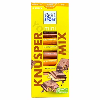 Набір шоколаду Ritter Sport Mini Knusper Mix Хрусткий мікс Міні Вежа 150 г (0195)