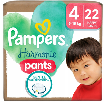 Трусики-підгузки Pampers Harmonie Pants Size 4 (9–15 кг), 22 шт, м'які та дбайливі до шкіри
