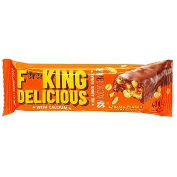 Батончик Fitking Delicious без цукру карамель/арахіс 40г И878