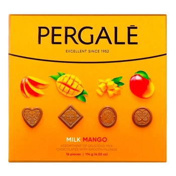 Цукерки PERGALE манго начинка в молочному шоколаді 114 г И628