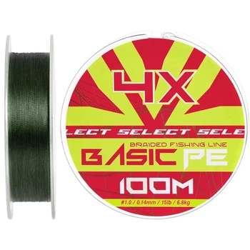 Шнур Select Basic PE 100m (темно-зелений) #1.0/0.14mm 15lb/6.8kg