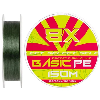 Шнур Select Basic PE 8x 150m (темно-зеленый) #0.6/0.1mm 12lb/5.5kg