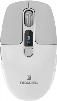 Компьютерная мышь Real-El RM-480W беспроводная аккумуляторная Bluetooth Type-C 1600 dpi 5 кнопок Серая (EL123200050)