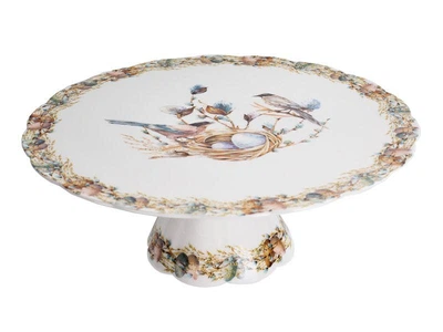 Блюдо на ножке Lefard Easter Time белое с рисунком фарфоровое 30 см (163-135-985-230)