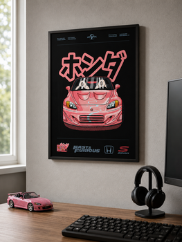 Постер А4 Honda s2000 Форсаж - постер з авто в рамці зі склом