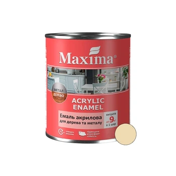 Емаль акрилова для дерева та металу Maxima 0,75 л шовк -матова слонова кістка