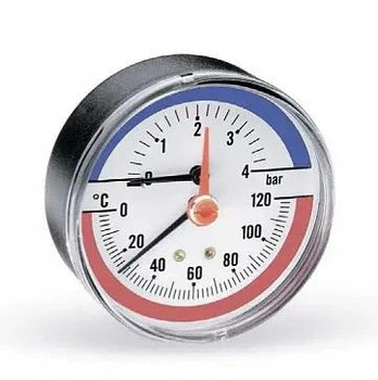 Термоманометр аксіальний Watts 0-120°C 0-4 bar 1/2 80мм PN4204BD00