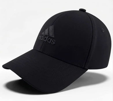 Мужская Бейсболка ADIDAS Фулка Стретчевая Черная, Закрытая Кепка на Резинке (Котон) размер S (55-56 см)