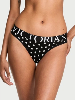 Трусики танга женские хлопковые Victoria's Secret 798143156 L Черные (1161745761)
