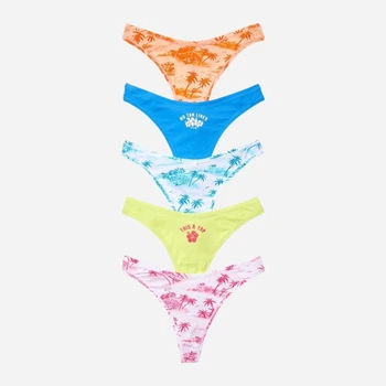 Набор трусиков танга женских хлопковых Victoria's Secret 804252170 L 5 шт Яркий микс (1161721651)