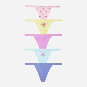 Набор трусиков стрингов женских хлопковых Victoria's Secret 510632486 S 5 шт Яркий микс (1161701505)