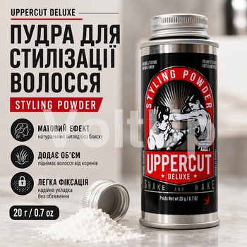 Пудра Uppercut Deluxe Styling Powder 20 г для барберської укладки, текстури та об’єму