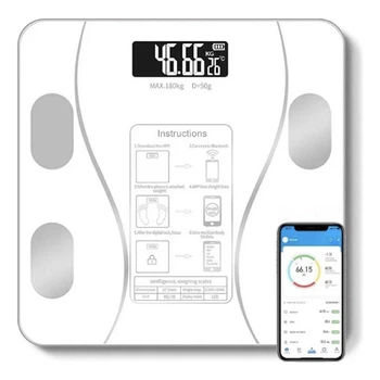 Весы напольные умные до 180кг, с Bluetooth, A-8003, Белые