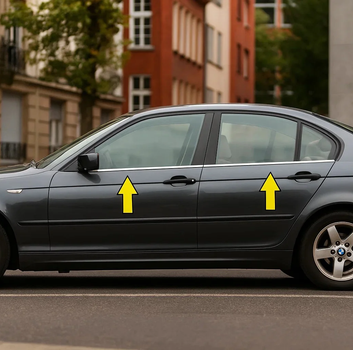 Нижня окантовка вікон турецька неіржавка сталь для BMW 3 серія E-46 1998-2006 рр.