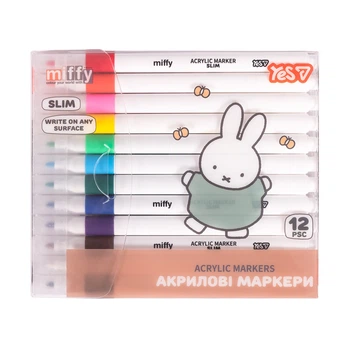Набір акрилових маркерів YES Miffy 650626 12 кольорів