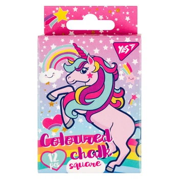 Мел цветной квадратный YES Unicorn 400394 12 шт