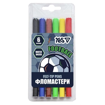 Набор фломастеров YES Football 2 650608 6 цветов 5243036