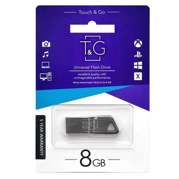 Флеш-накопитель T&G 8GB металл серия 114 USB 2.0 серебристый