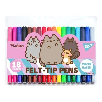 Фломастеры YES Pusheen friends 18 цветов для рисования и творчества