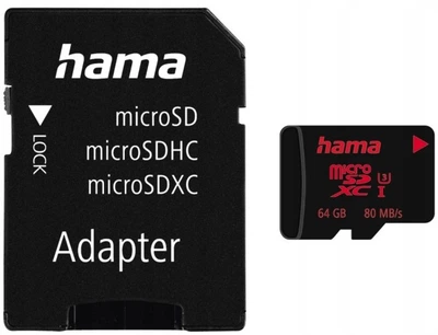 Karta pamięci Hama Memory Pro 4K MicroSDXC 64 GB UHS-I U3 V30 + adapter SD (00213115)