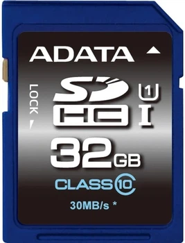 Карта пам'яті ADATA Premier SDHC 32 ГБ Class 10 UHS-I V10 (ASDH32GUICL10-R)