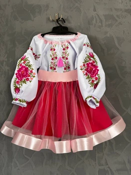Вишитий комплект для дівчинки Trend Троянди 128 Білий, рожевий (SOLKOMPTRRO)