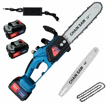 Аккумуляторная цепная пила DOMOTEC Chain Saw 12″/16″ 96V • Садовая аккумуляторная пила DOMOTEC Chain Saw 12″/16″ 96V с 2 шинами 305/406 мм и 2 аккумуляторами 58727