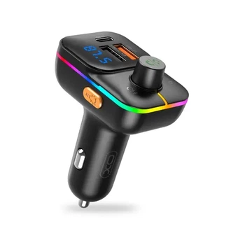 FM модулятор XO BCC09 Smart Bluetooth MP3 з TF Card slot +PD 25W, Чорний