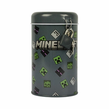 Копилка Yes Minecraft "Майнкрафт" 13х7.6 см металлическая с замочком черная (708577)
