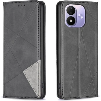 Чехол-книжка с карманами UniCase Geometric Pattern для Xiaomi Redmi Note 17 Pro - Black