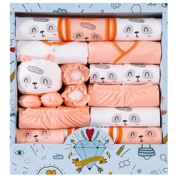 Подарунковий набір комплект одягу Maxi Pack (18 одиниць) Персиковий новонародженому на виписку