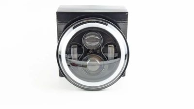 Светодиодная LED вставка в фару мотоцикла 7" дюймов с двойным габаритом и подсветкой обочины (60W)