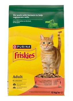 Сухой корм Purina Friskies для кошек с говядиной, курицей и овощами 10 кг