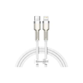 Дата кабель USB-C to Lightning 1.0m Cafule Metal PD 20W white Baseus (CATLJK-A02)