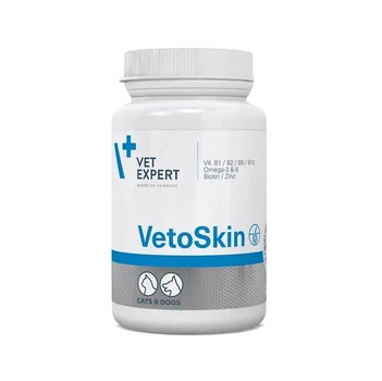Харчова добавка для котів і собак Vet Expert VetoSkin (здоров'я шкіри та шерсті) капсули - 90 шт