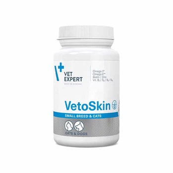 Харчова добавка для котів і собак Vet Expert VetoSkin (здоров’я шкіри та шерсті) капсули - 60 шт