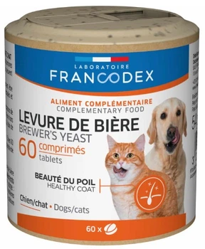 Пивные дрожжи Laboratoire Francodex Brewer Yeast для кошек и собак, 60 таблеток