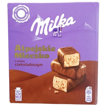 Цукерки пташине молоко Milka Alpejskie Mleczko зі смаком шоколаду 330 г