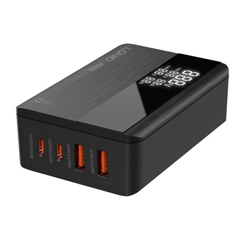 Зарядное устройство LDNIO 2USB/2Type-C 65W LED дисплей Black (A4808Q)