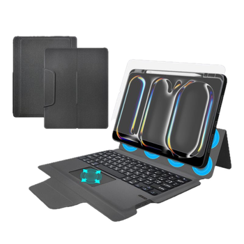 Чохол-клавіатура для iPad Air 13 M2 2024 Air 13 M3 2025 Air 13 M4 2026 Bluetooth, захисний чохол з клавіатурою та підставкою, Black