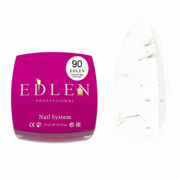 Гель моделирующий Edlen Builder Gel Flower yogurt с сухоцветами No90 15 мл