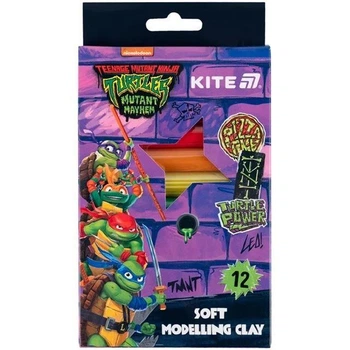 Пластилин восковый KITE TMNT Mutant Mayhem NT25-086 12 цветов 200 г для лепки