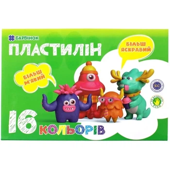 Пластилин Барвинок 6-434 16 цветов 320 г детский набор для лепки