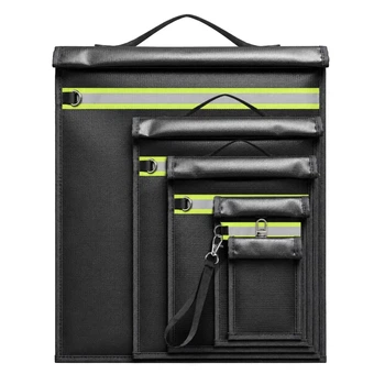 Набор 5 огнестойких сумок Hurtel OTN-5R с блокировкой RFID Black (5907769388330)